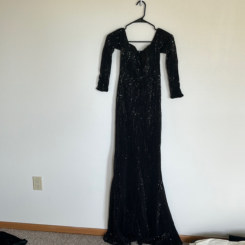 Long Black Sequins dress